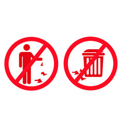 Do Not Throw Garbage Sign Trash Can And No Reset