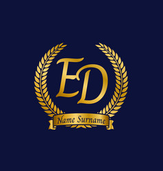 Initial Letter E And D Ed Monogram Logo Design