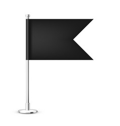 Realistic Table Flag On A Chrome Steel Pole Blank