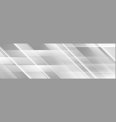 Silver Grey Geometric Abstract Tech Banner Design