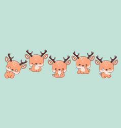 Collection Of Cartoon Deer Art Set Of