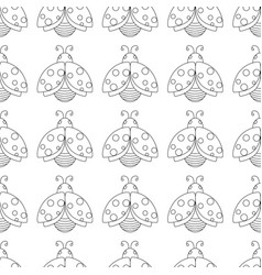 Easter Pattern With Insect Ladybug Line Art