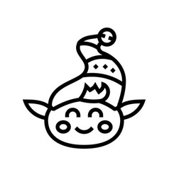 Head Elf Christmas Xmas Line Icon