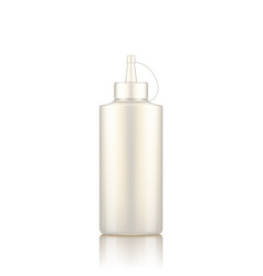 White Plastic Squeeze Mayonaise Bottle With Cap