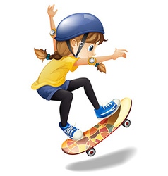 A young girl skateboarding Royalty Free Vector Image