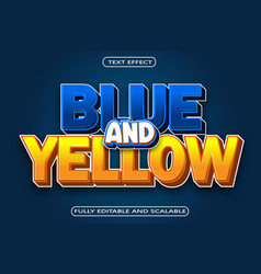 Blue And Yellow Editable Text Effect 3 Dimension