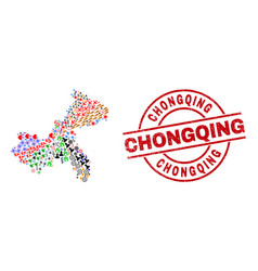 Chongqing Distress Stamp And City Map