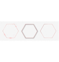 Rose Gold Glowing Hexagon Frame