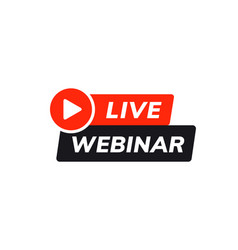 Webinar Live Virtual Event Icon Online Video Vector Image