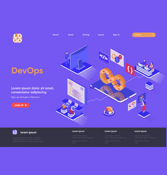 Devops Isometric Landing Page Development