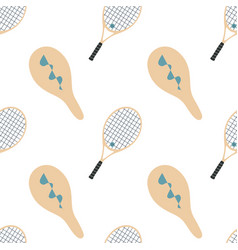 Hand Drawn Seamless Pattern Tennis Racket