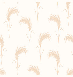 Pampas Grass Seamless Pattern Cortaderia