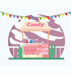 Candy Market Outside With Banner Pennant