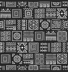 Mayan Patchwork Seamless Pattern Black And White