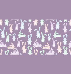 Pastel Easter Bunny Rabit Animal With Eggs Pattern