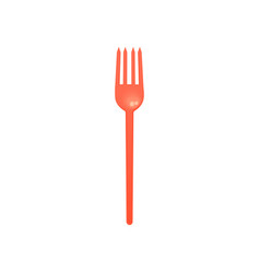 Red Plastic Fork Realistic Mockup