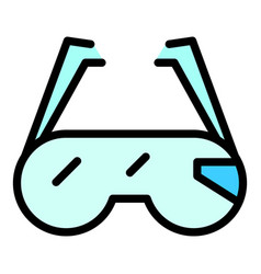 Virtual Glasses Icon Flat