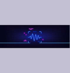 Voice Wave Line Icon Sound Scan Sign Neon Light