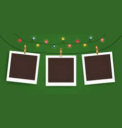 Set Of Empty Photo Frame Mockup With Christmas