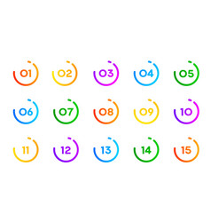 Number Bullet Point Icons 1 To 15 Circle Buttons