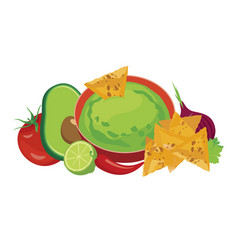 Avocado Guacamole Salsa With Tortilla Chips Icon