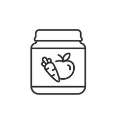 Baby Food Jar Line Icon On White Background