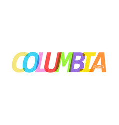 Columbia Name City On A White