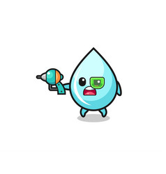 Cute Water Drop Holding A Future Gun