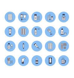 Medicines Dosage Forms Line Icons