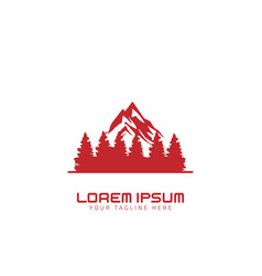 Mountain Logo With Pine Tree Icon Design