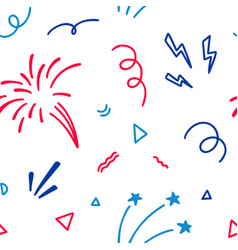 4th Of July Usa Independence Day Doodle Seamless