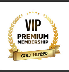 Golden Badge Vip Member Retro Design 004