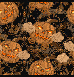 Halloween Pattern In Steampunk Style