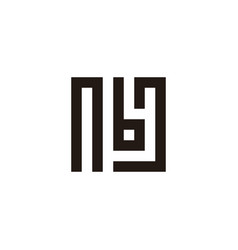 Letter N B J Square Geometric Symbol Simple Logo