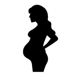 Silhouette A Pregnant Woman Standing Sideways