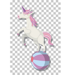 Unicorn Playing Ball Isolated On Transparent