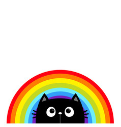 Black Cat And Rainbow Cute Cartoon Character