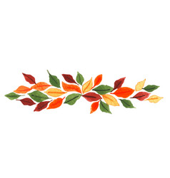 Colorful Autumn Leaves Border Watercolor