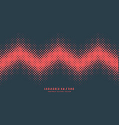 Halftone Checker Pattern Zigzag Line Border Red