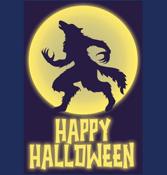 Happy Halloween With Howling Werewolf