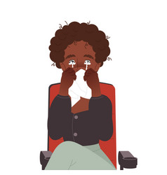 Woman Crying Sitting In Cinema Watching Movie