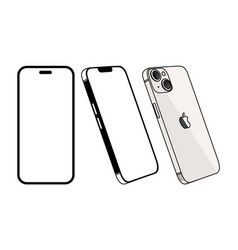 Flat Design Of Iphone 13 And 14 Smartphone