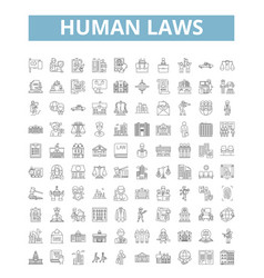 Human Laws Icons Line Symbols Web Signs