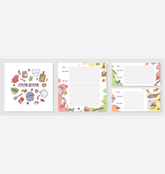 Recipe Book Cover And Sheets Template With Space