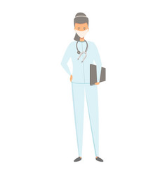 Safe Doctor In Mask Icon Cartoon Business