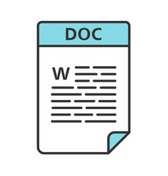 Doc File Color Icon Word Processing Document Text