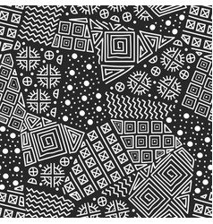 Mayan Patchwork Seamless Pattern Black And White