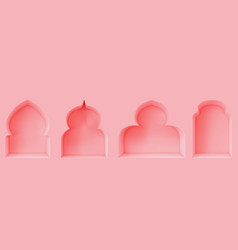 3d Pink Islamic Window Arch Shape For Ramadan