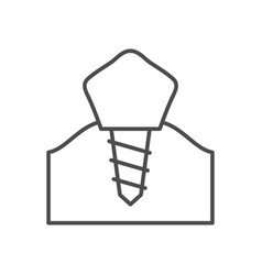 Dental Implant Line Outline Icon