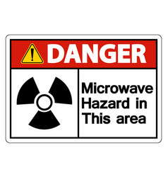 Danger Microwave Hazard Sign On White Background